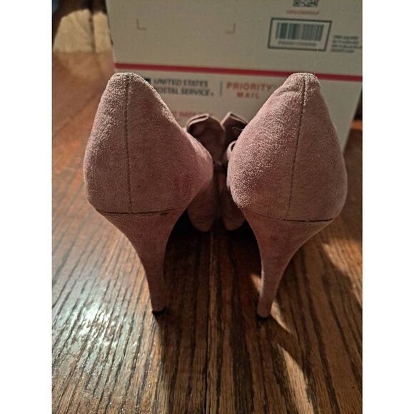 Size 8.5 Lime Light Brown Platform Peep Toe Double Bow Stiletto Pump High Heels - Picture 4 of 10